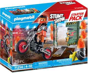 Playmobil 71256 Stuntshow-motorcykel Og Ildvæg Legesæt Starter Pack