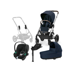 Cybex BALIOS S Lux Duovogn inkl. Aton B2 i-Size Autostol Baby & Base, Ocean Blue/Silver