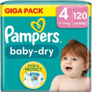 Pampers Baby-Dry Bleer Str. 4 9-14 kg 120-pak