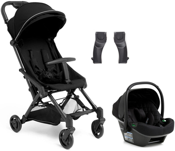 Beemoo Easy Fly 4 Klapvogn inkl Route i-Size Autostol Baby, Jet Black/Black Stone