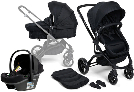 Beemoo Move 2-in-1 Kombivogn inkl. Route i-Size Autostol Baby, Black/Black Stone