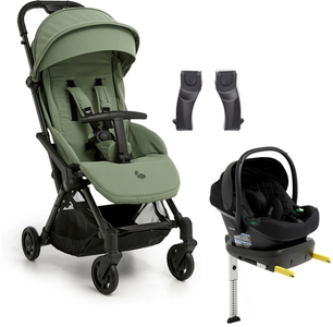 Beemoo Easy Fly Lux 4 Klapvogn inkl Route i-Size Autostol Baby & Base, Sea Green/Black Stone