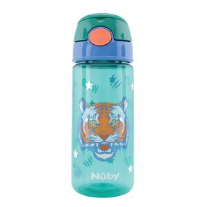 Nuby Soft Straw Push Drikkedunk Tiger 540 ml, Blå
