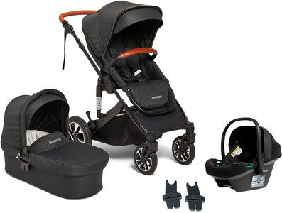 Beemoo Maxi 4 Duovogn inkl. Route i-Size Autostol Baby, Black/Black Stone