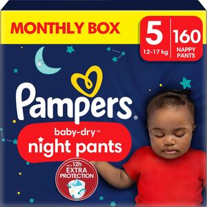 Pampers Baby Dry Night Pants Bleer Str. 5 12–17 kg 160-pak