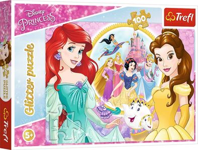 Trefl Disney Princess Glitter Puslespil 100 Brikker