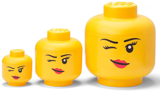 LEGO Opbevaringsboks Winking Pige 3-pak, Gul