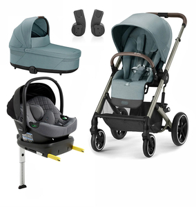 Cybex BALIOS S Lux Duovogn inkl. Beemoo Route i-Size Autostol Baby & ISOFIX Base, Sky Blue/Mineral Grey