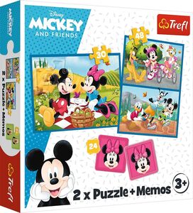 Trefl Mickey Mouse & Venner Puslespil 2-i-1 + Huskespil