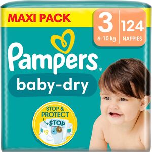 Pampers Baby-Dry Bleer Str. 3 6-10 kg 124-pak