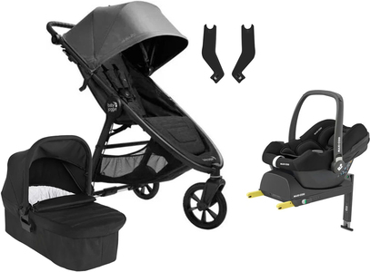 Baby Jogger City Mini GT 2.1 Duovogn inkl. Maxi-Cosi CabrioFix i-Size Autostol Baby & Base, Stone Grey/Jet Black