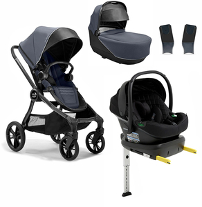 Baby Jogger City Sights Duovogn inkl. Beemoo Route i-Size Autostol Baby & ISOFIX Base, Commuter/Black Stone
