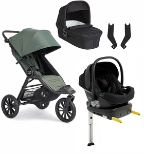 Baby Jogger City Elite 2 Duovogn inkl. Beemoo Route i-Size Autostol Baby & ISOFIX Base, Briar Green/Black Stone