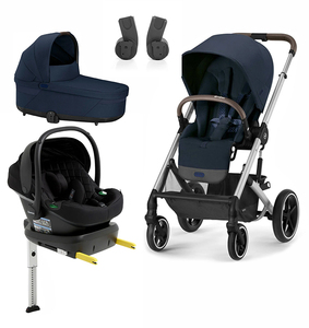 Cybex BALIOS S Lux Duovogn inkl. Beemoo Route i-Size Autostol Baby & ISOFIX Base, Ocean Blue/Black Stone
