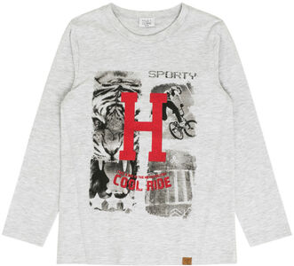 Hust & Claire Arti Langærmet T-Shirt L/S, Pearl grey Melange