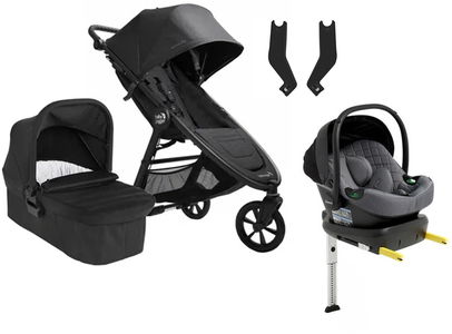 Baby Jogger City Mini GT 2.1 Duovogn inkl. Beemoo Route i-Size Autostol Baby & ISOFIX Base, Opulent Black/Mineral Grey