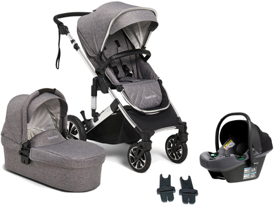 Beemoo Maxi 4 Duovogn inkl. Route i-Size Autostol Baby, Grey Silver/Mineral Grey