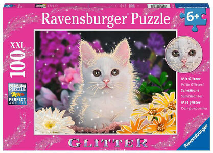 Ravensburger Puslespil White Kitten Glitter 100 Brikker