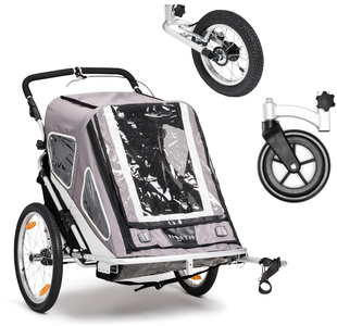 North 13.5 Speeder 2 Cykelanhænger Inkl. Stroller Wheel & Jogginghjul, Grey