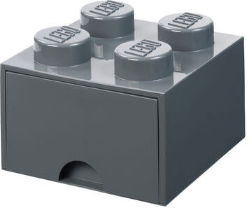 LEGO Opbevaringskasse m. Skuffe 4, Dark Grey