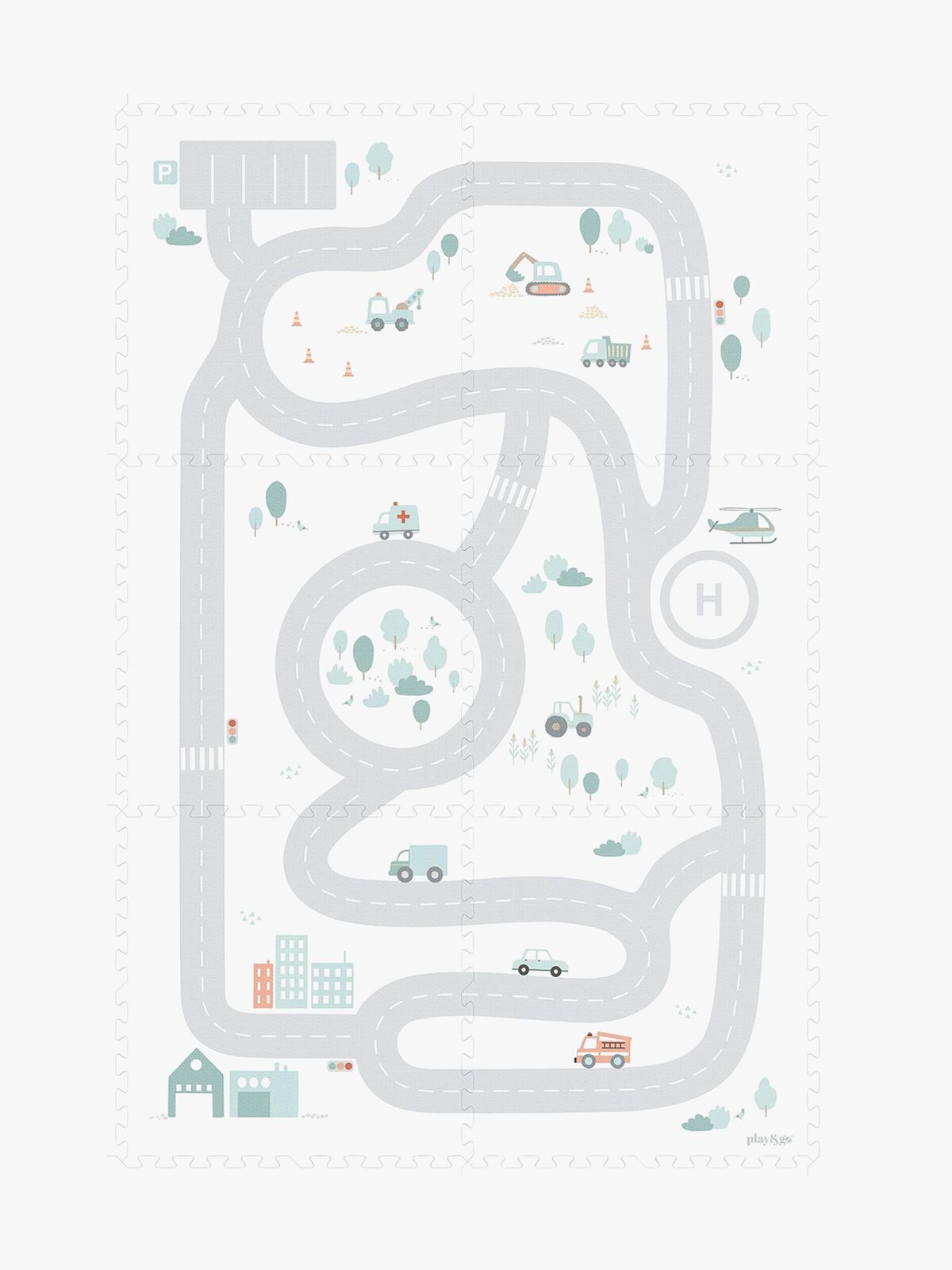 Play&Go Puslespilsmåtte Vej 6 Dele