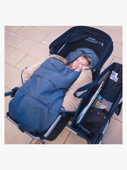 Sleepbag Mini Vinterkørepose, Grey Mélange/Brown