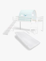 JLY TYRA Juniorseng med Rutsjebane & Madras 90x190, Hvid