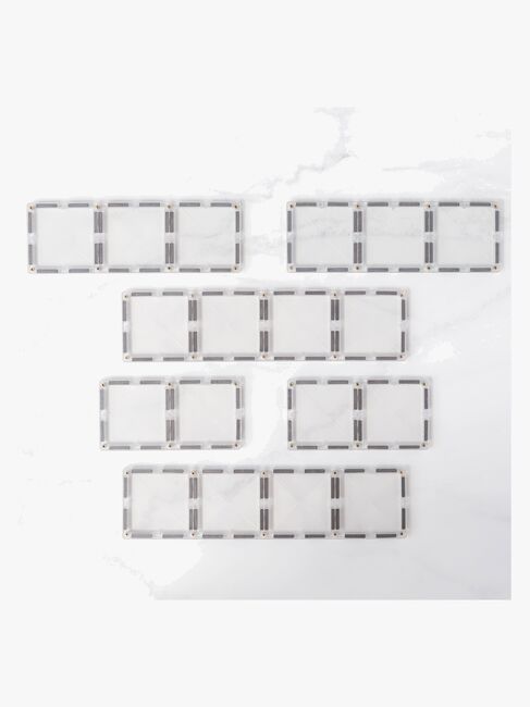 Connetix Magnetiske Byggeklodser Clear Rektangel 12 Dele