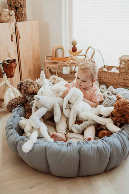 Play&Go Organic Bloom Legetæppe, Dusty Blue