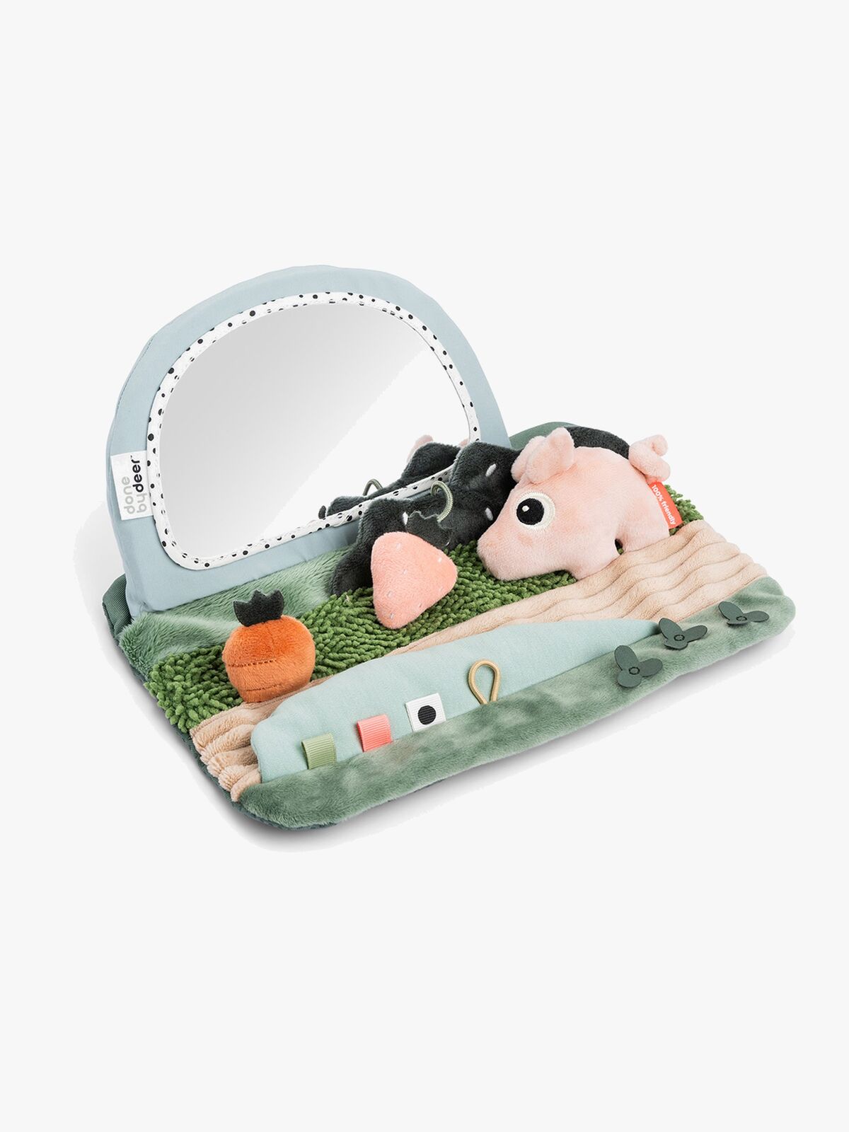 Done By Deer Tiny Farm Tummy Time Mirror Aktivitetslegetøj