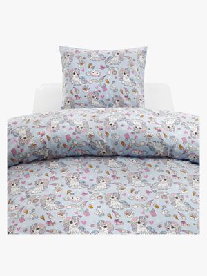 Borganäs Sengesæt Enhjørning 150x210, Blå