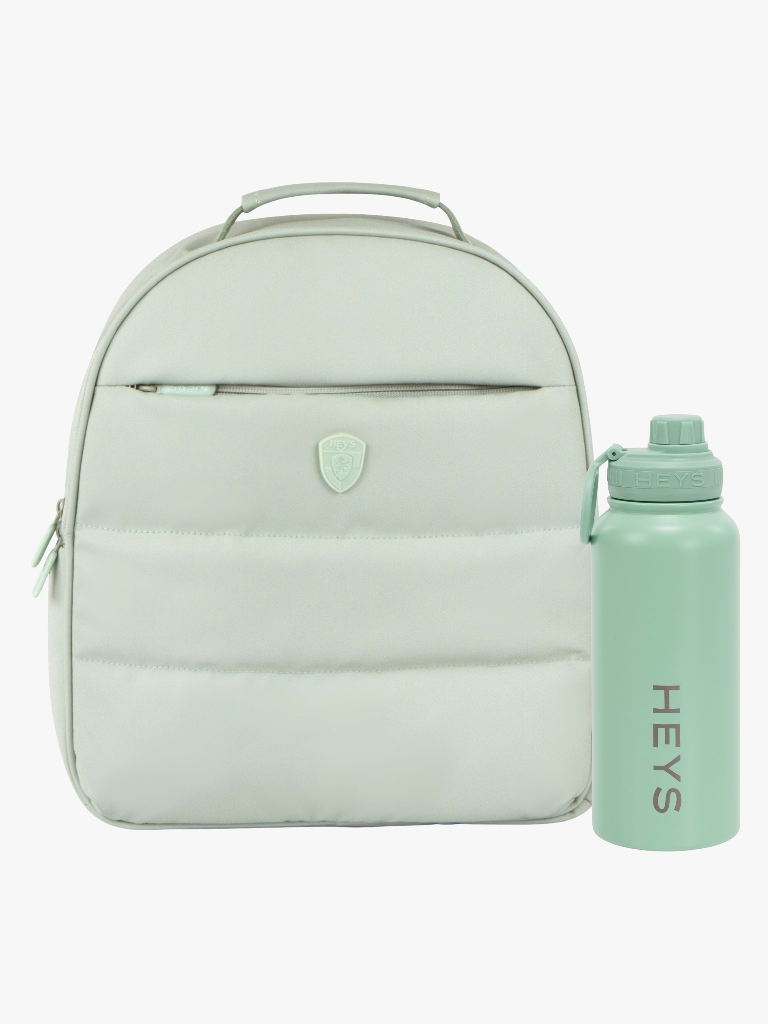 Heys The Puffer Rygsæk 13L &  Stål Drikkedunk 946ml, Sage Green