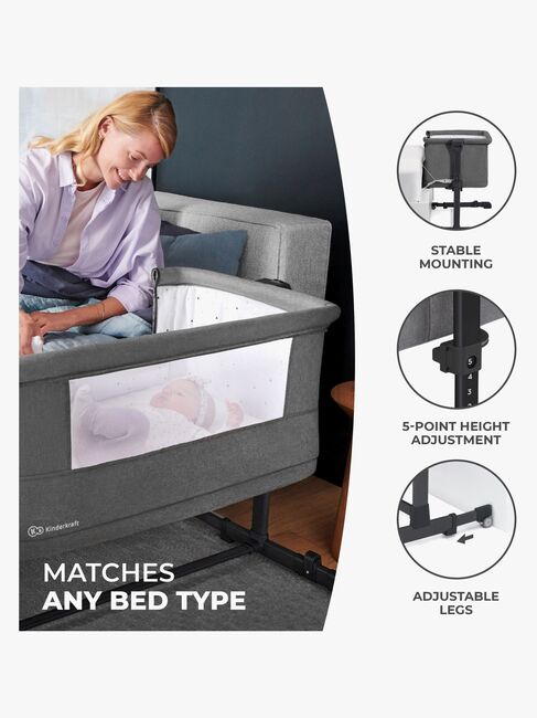 Kinderkraft NESTE GROW Bedside Crib, Beige