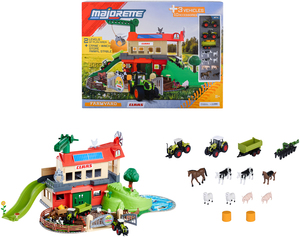 Majorette CLAAS Bondegård med 3 Transportmiddel