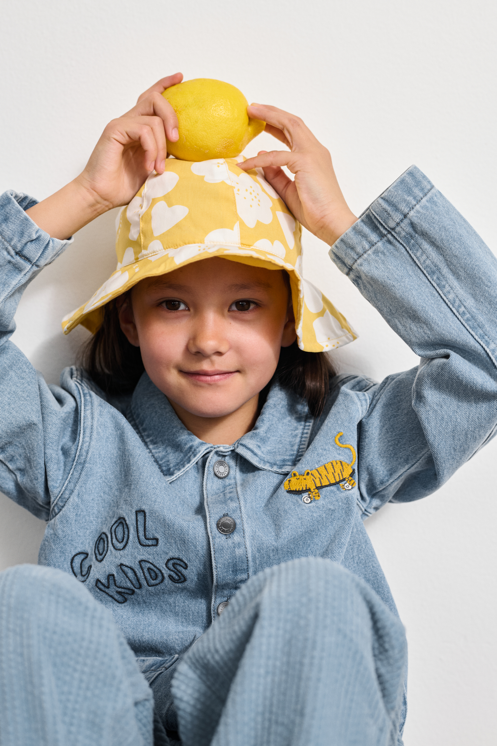 LIEWOOD Amelia Solhat Vendbar, Flower/Lemon Yellow, 3-4 år