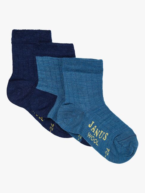 Janus Uldstrømper Merinoblanding 3-pak, Lyseblå