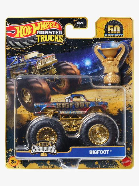 Hot Wheels Monstertrucks Bigfoot Trophy Champions Bil Blandet Udvalg