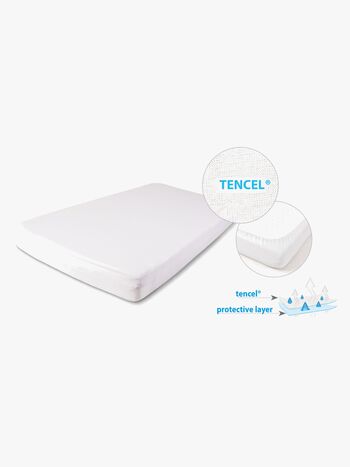 BabyMatex Tencel Vandtæt Stræklagen til Juniorseng 70 x 140 cm, Hvid