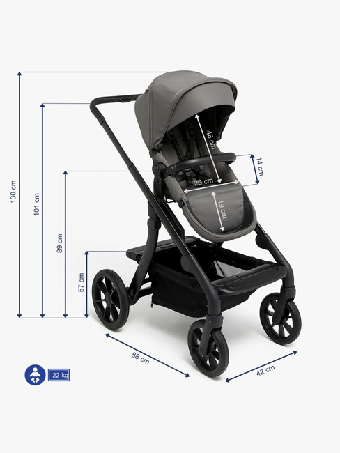 Beemoo Pro Max Klapvogn, Mocha Grey