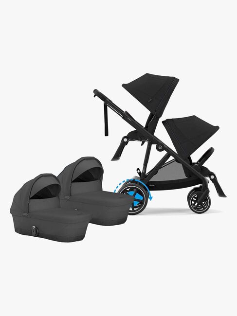 Cybex e-Gazelle S Tvillingevogn, Moon Black/Black