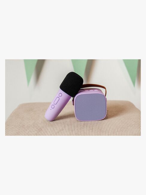 Lalarma Bluetooth-højttaler med Trådløs Mikrofon, Lilla