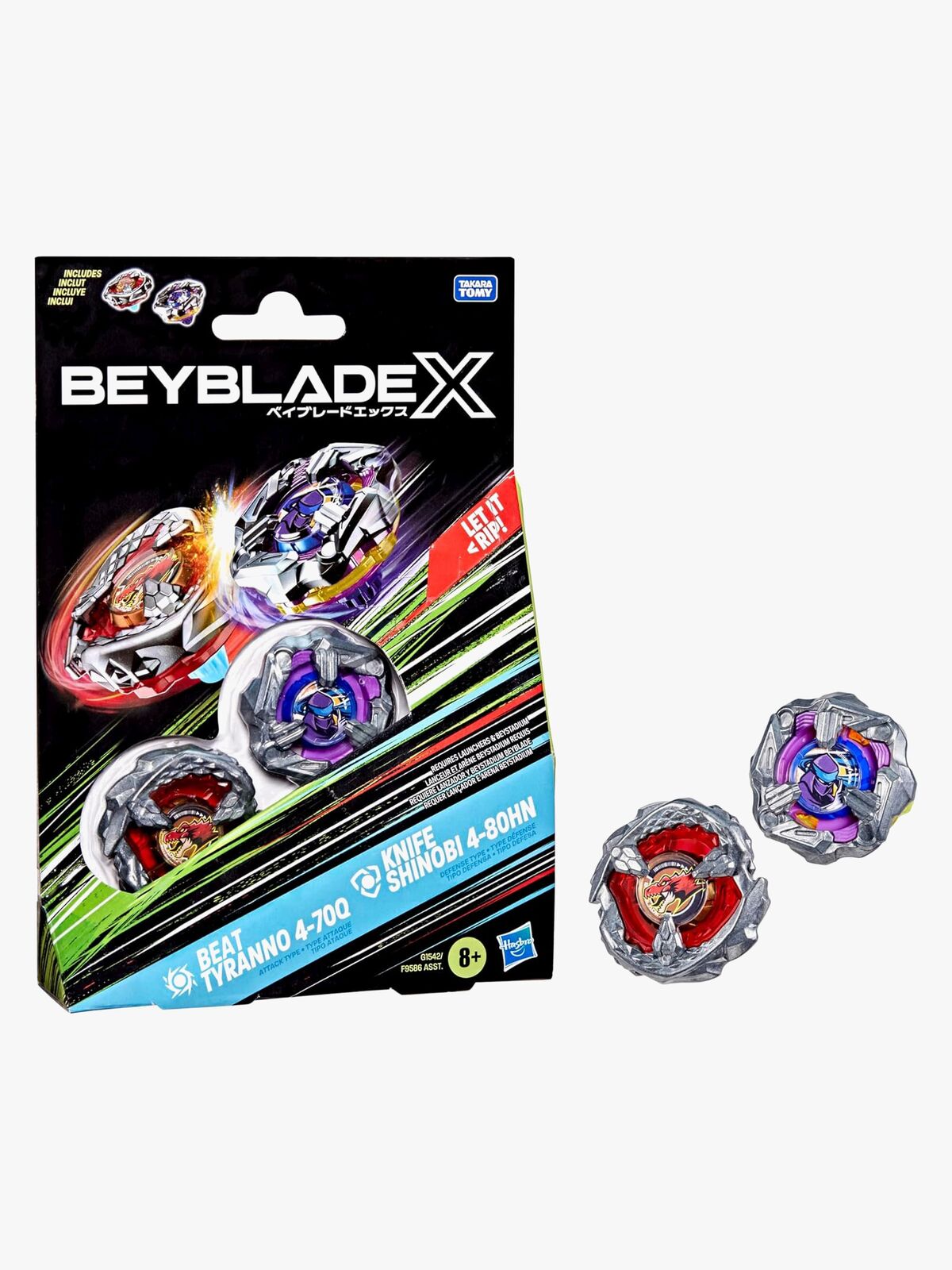 Beyblade Beat Tyranno & Knife Shinobi Spinnere 2-pak