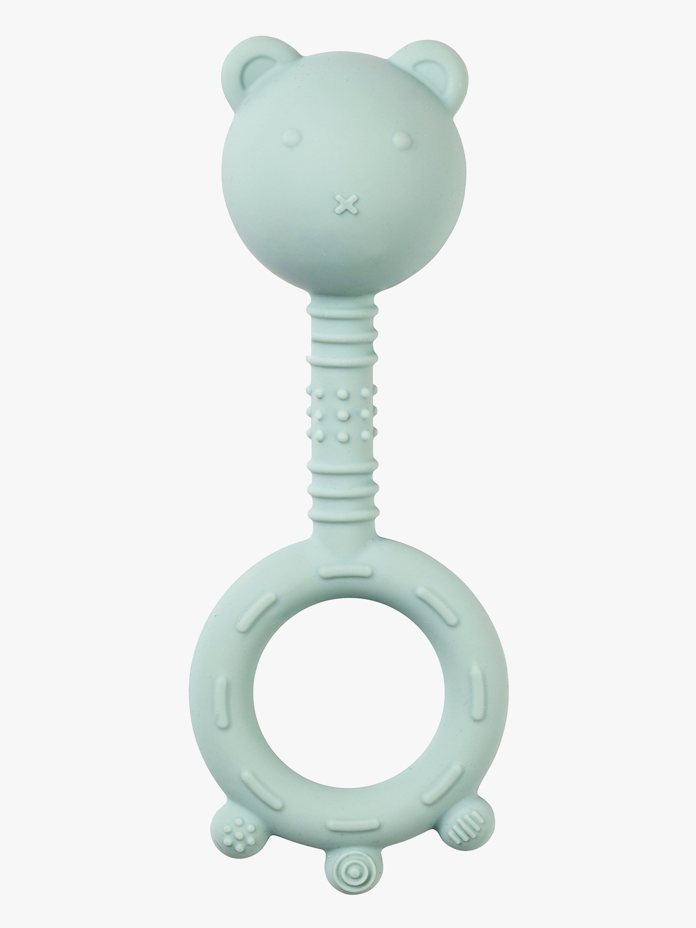 Nattou Soft Silicone Rangle med Bidering, Pastelgrøn