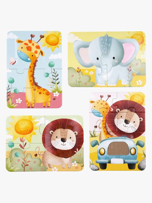 Barbo Toys  Rør og føl Puslespil Safari 4-i-1