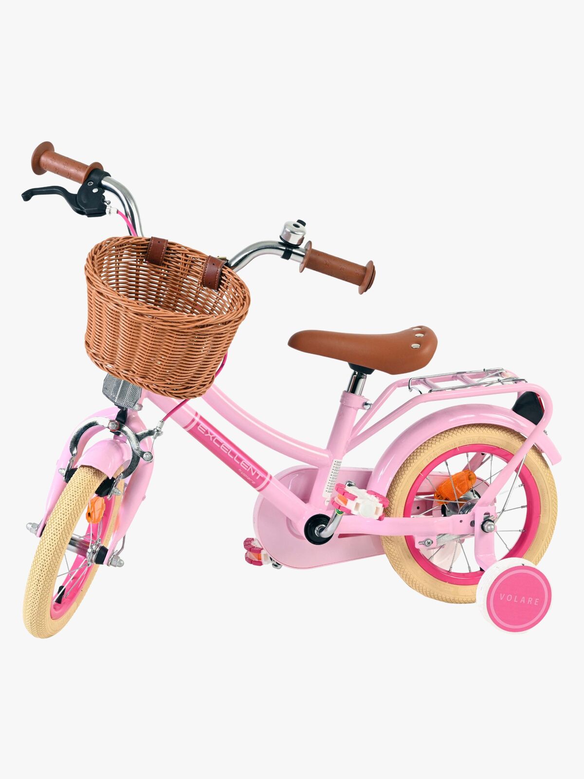 Volare Excellent Cykel med Kurv 12 Tommer, Pink