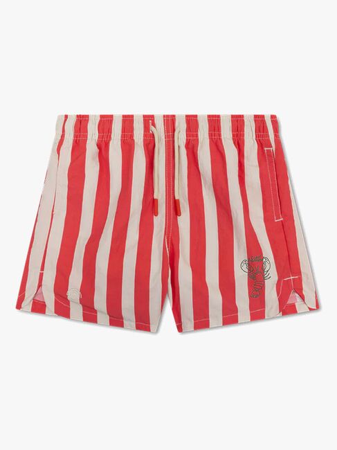 Swim Essentials Badeshorts, Lobster Stripe Beige/Red