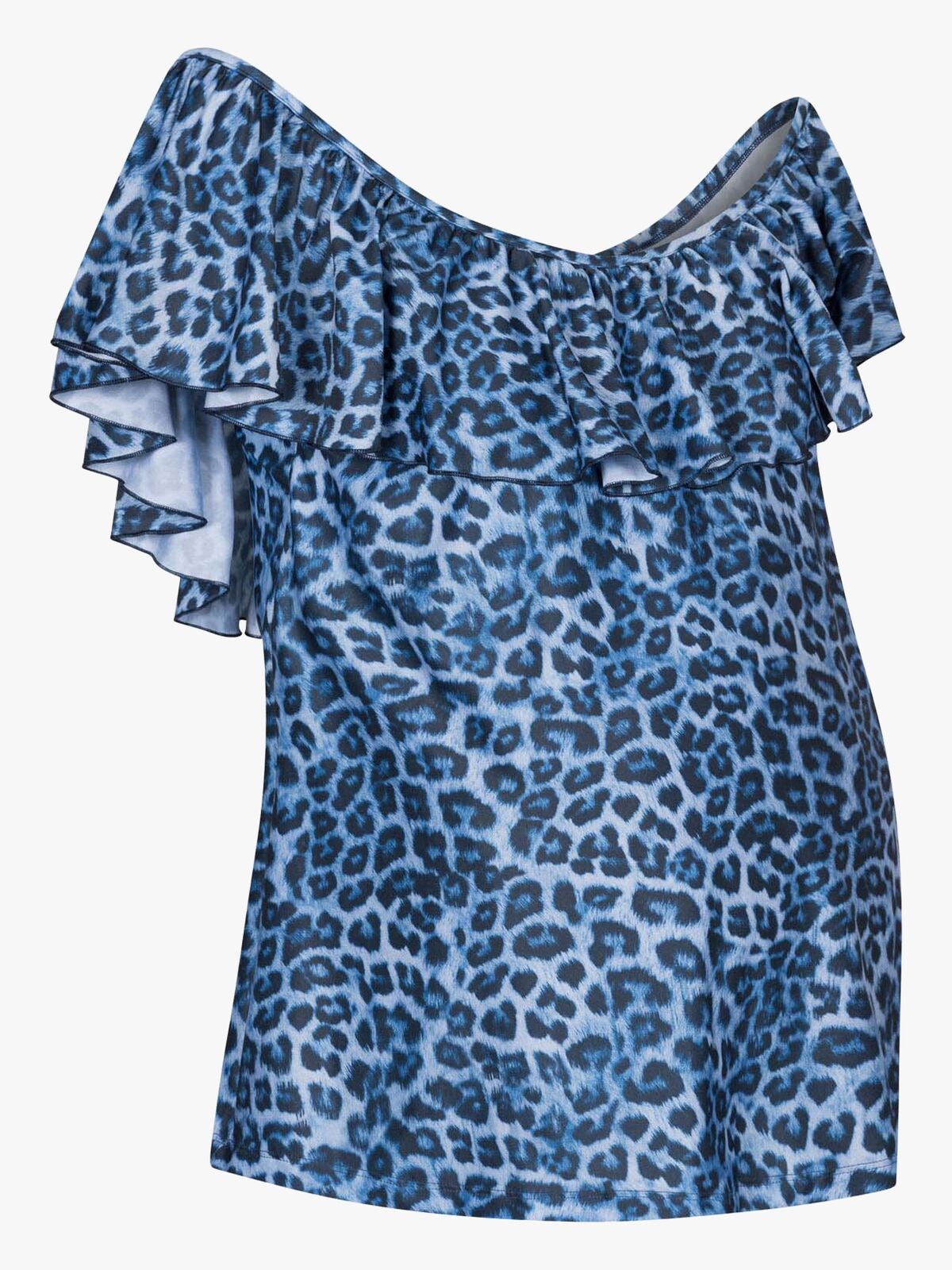 Saltabad Carmen Tankini Top, Blå/Hvid Leo