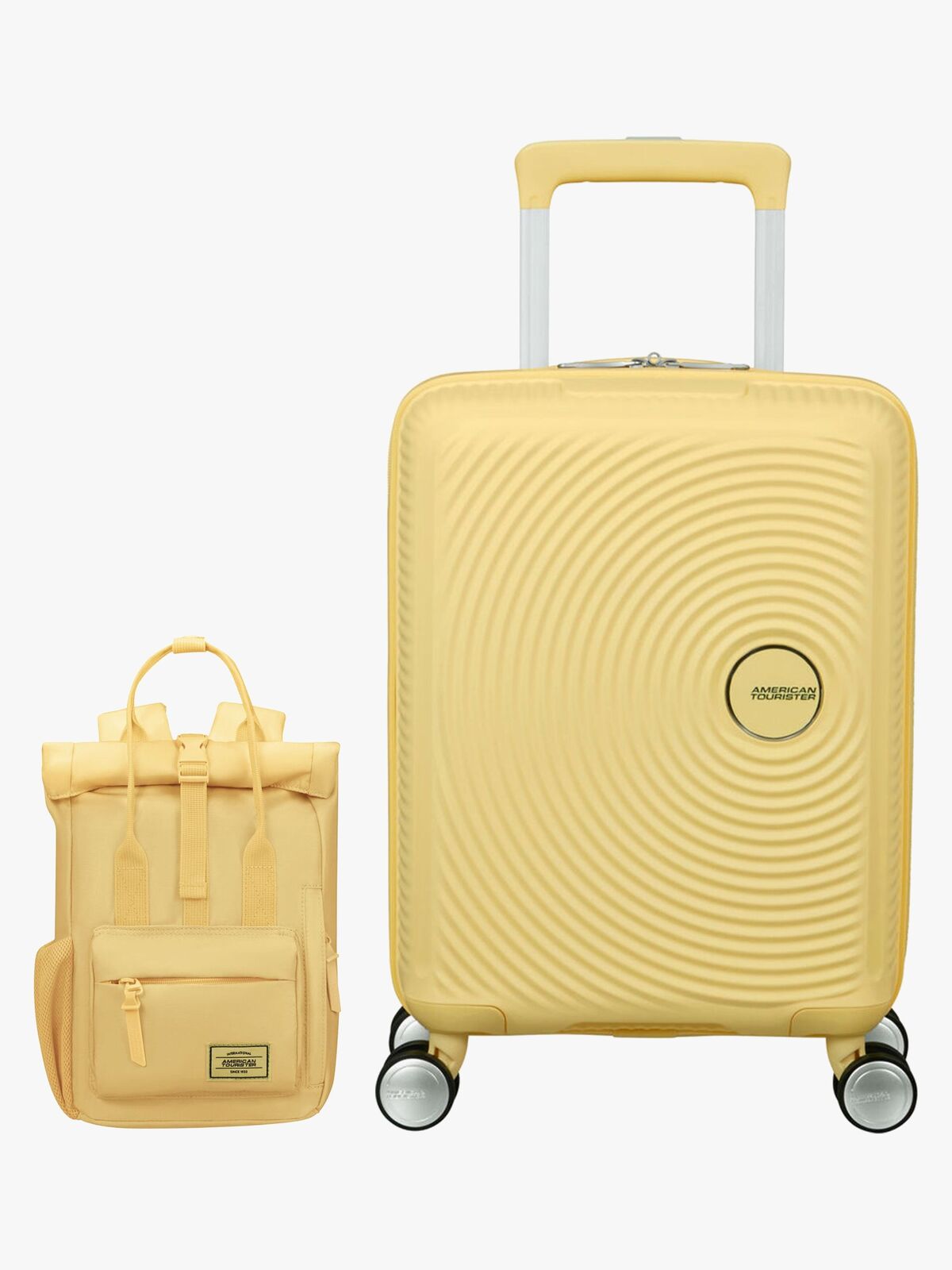 American Tourister Soundbox Kuffert 22L & Urban Groove City 7L Mini Sæt, Pastel Yellow