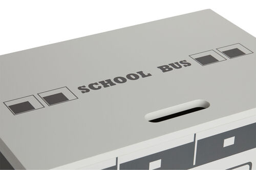 Alice & Fox Legetøjskasse Skolebus, Sort/Hvid