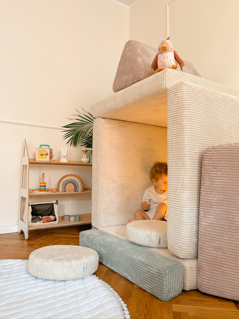 Shappy Play Bygbar Sofa 160x80 cm Kraftig Fløjl, Lollipop